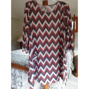 EUC | 42pops Chevron Sweater Dress